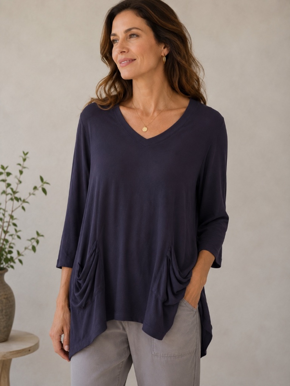 LOGO by Lori Goldstein Classic Top Women's Size Medium